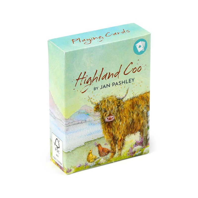 Highland Coo Standard Playing Card Deck by Jan Pashley