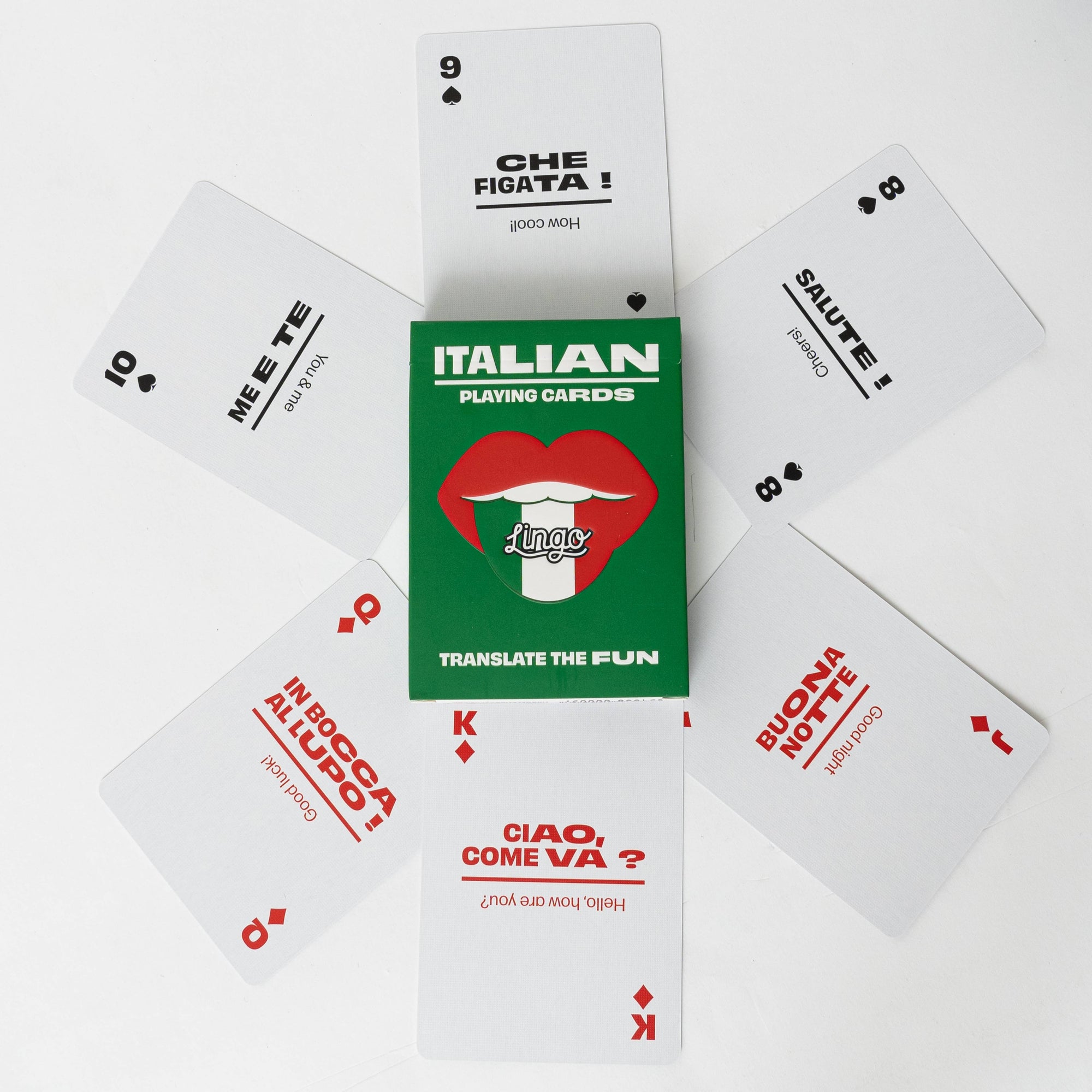 Lingo Italian Travel Playing Cards in Tin Travel Case