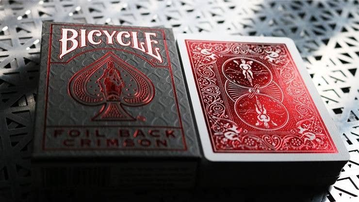 Bicycle Rider Back Metal Luxe Playing Cards (Red)