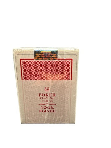 Fournier 2500 Poker Playing Cards – Red, 100% Plastic