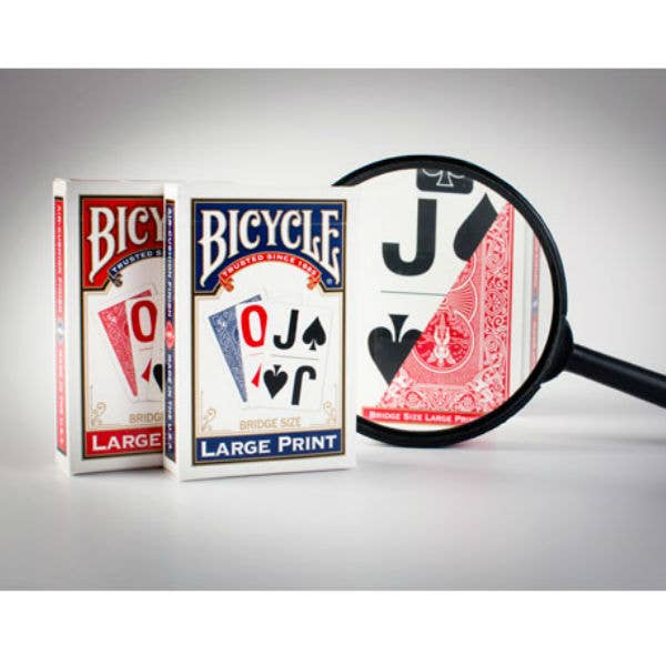 Bicycle Large Print Cards (Blue) Bridge size