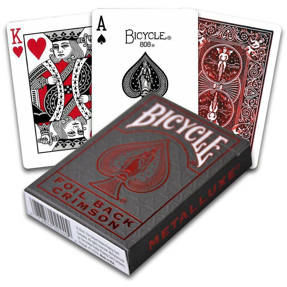 Bicycle Rider Back Metal Luxe Playing Cards (Red)