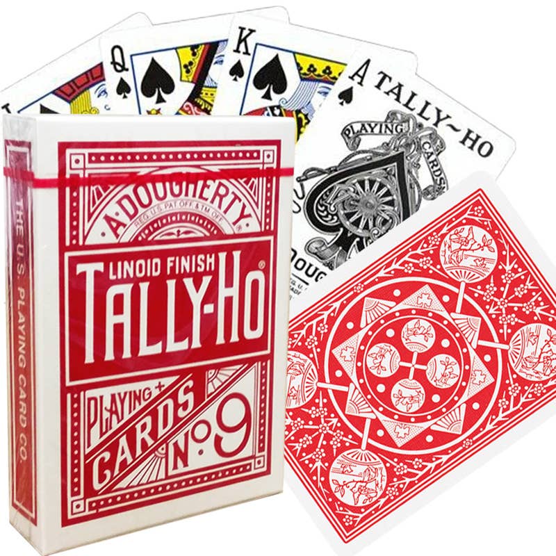 Bicycle Tally-Ho Fan Back Cards (Red)