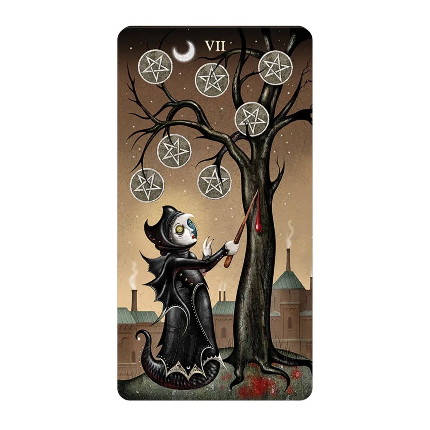 Deviant Moon Tarot Borderless Miniature Edition - (Mini Tarot Cards)