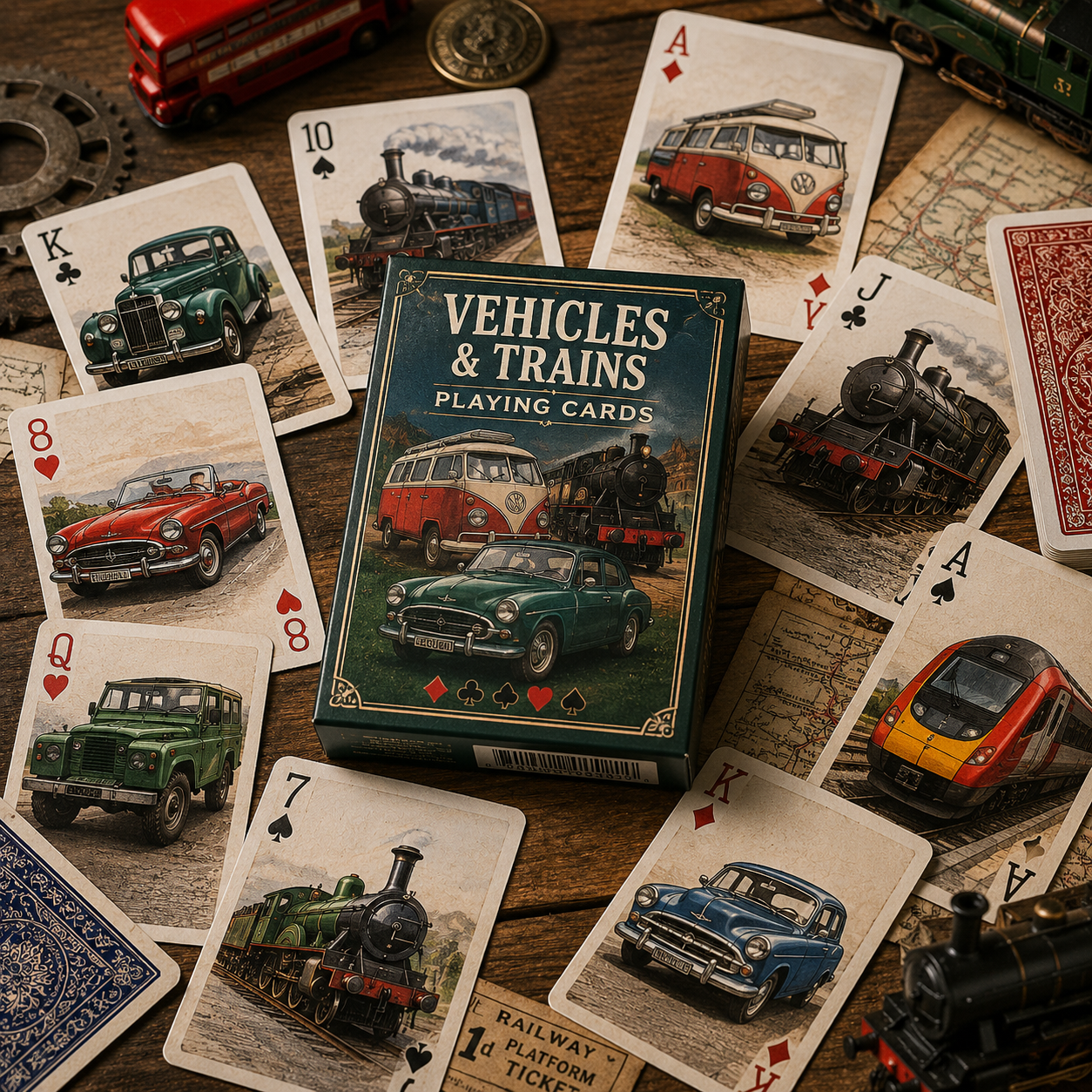 Vehicles & Trains Playing Cards
