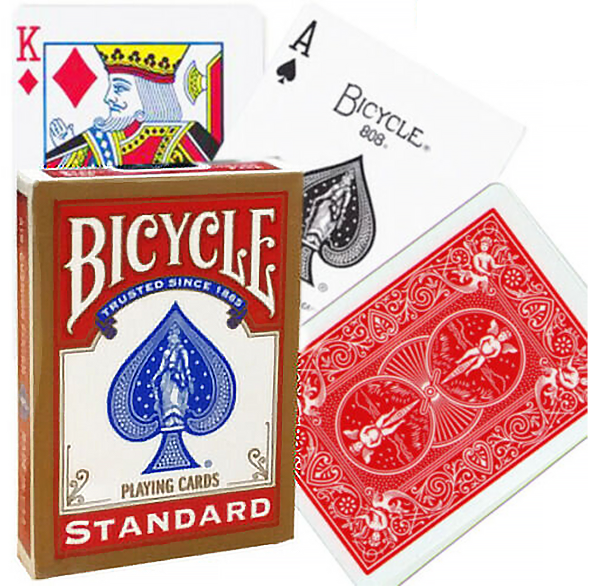 Bicycle Rider Standard Playing Cards Golden Frame Red