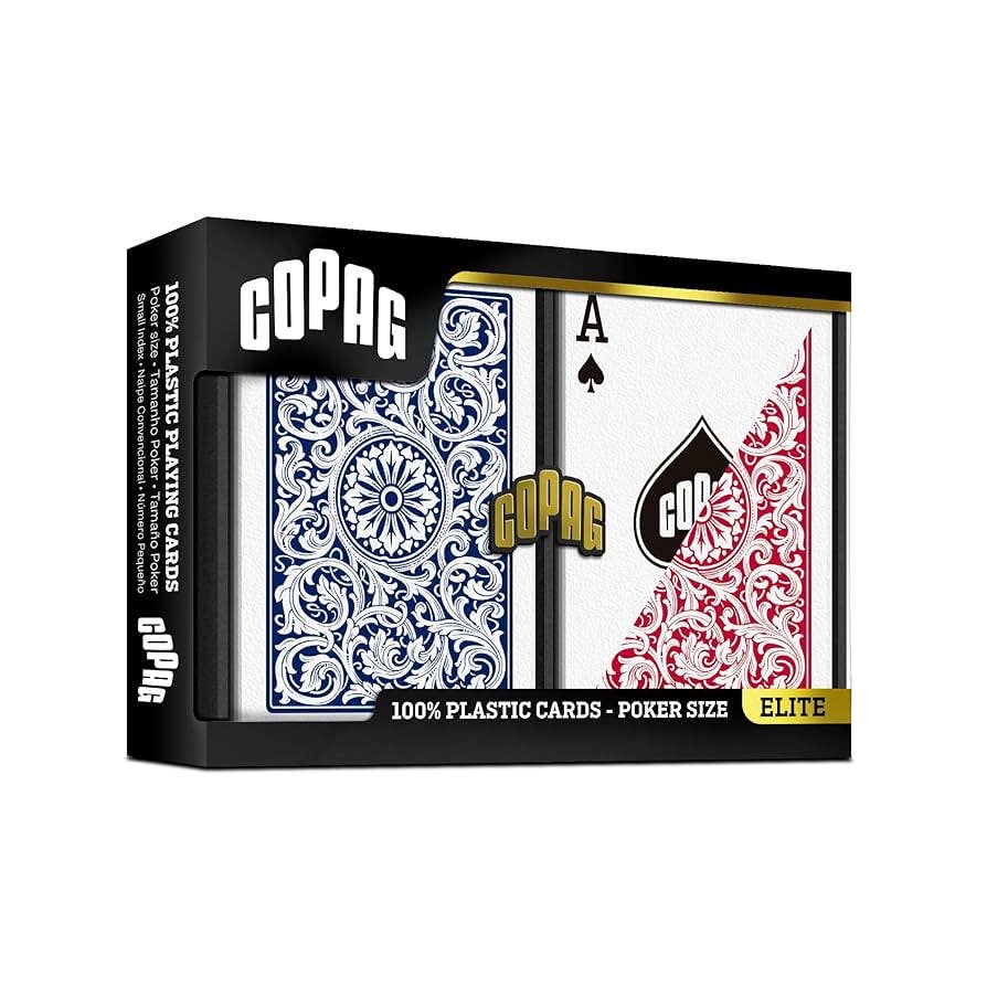 Copag Elite Poker double plastic playing cards deck Regular Index (red/blue)