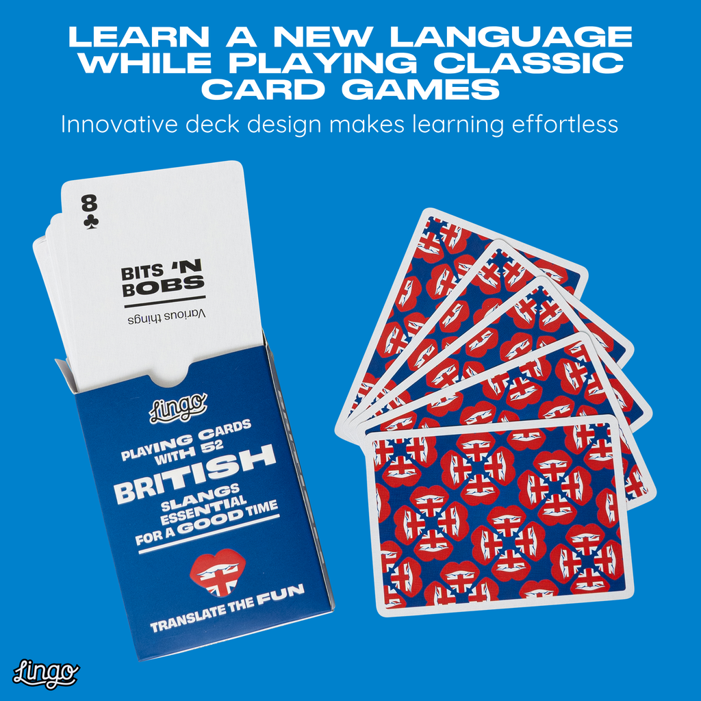 British Slang Playing Cards in Wayfarer Travel Tin