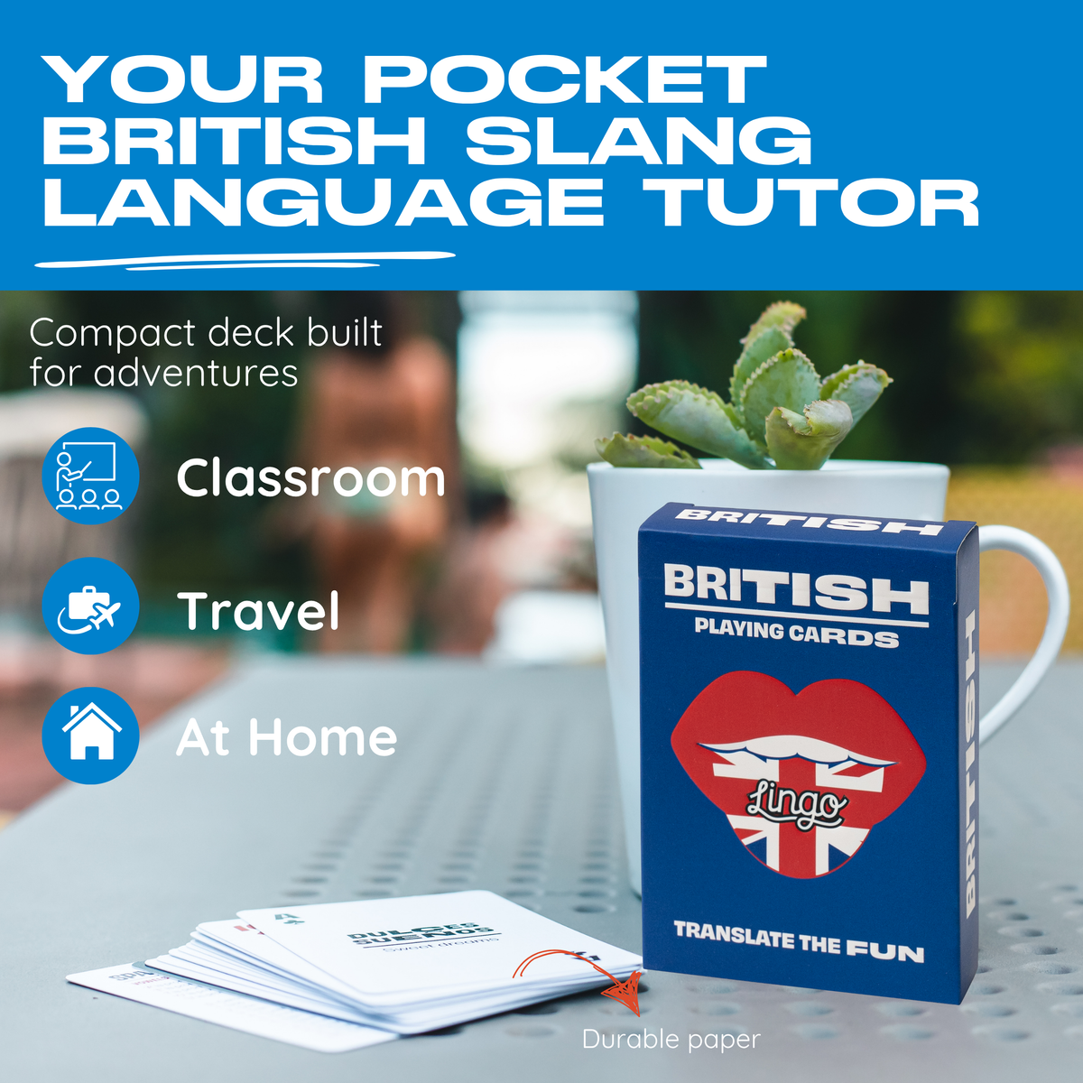 Lingo British Slang Playing Cards – Travel Language Deck