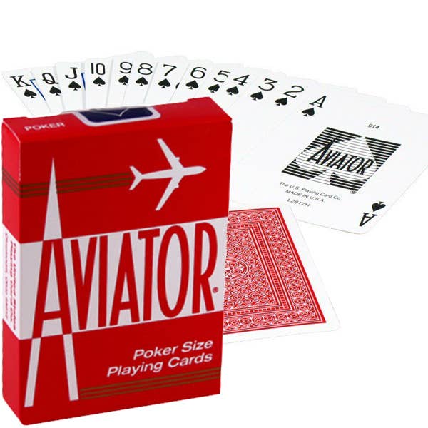 Aviator Standard Poker Playing Cards – Red