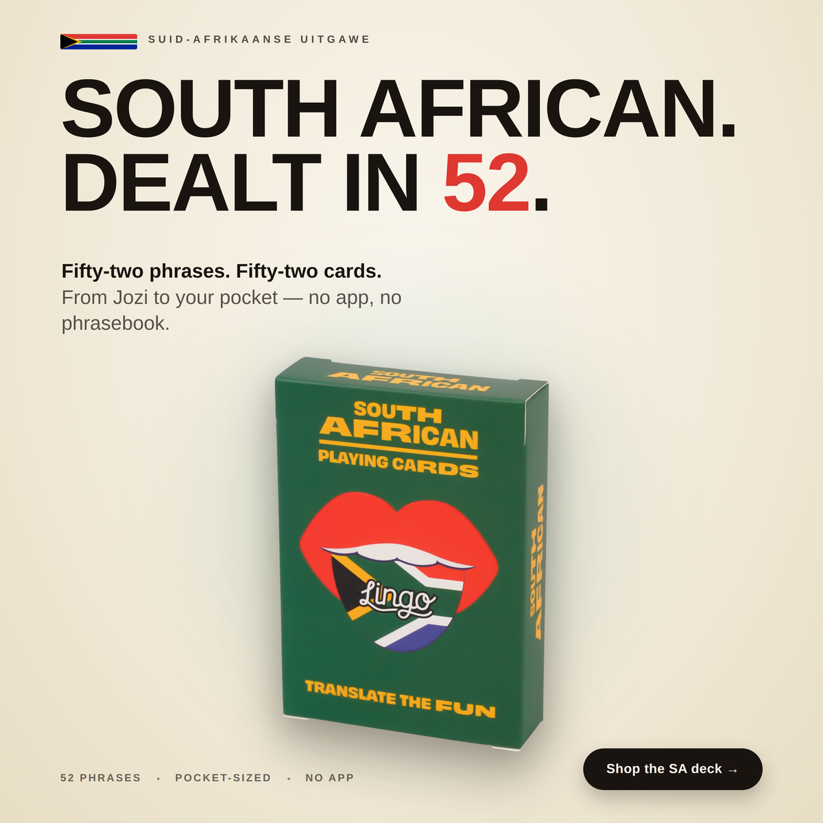 Lingo South African Slang Playing Cards – 52 South African Phrases