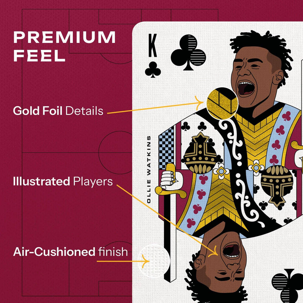 Aston Villa Playing Cards – Football Legends Gold Foil Deck by Boot & Ball