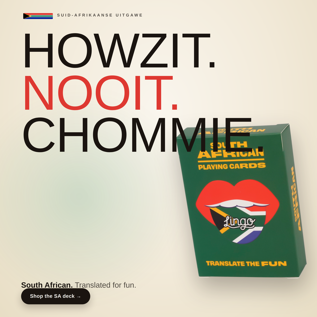 Lingo South African Slang Playing Cards – 52 South African Phrases