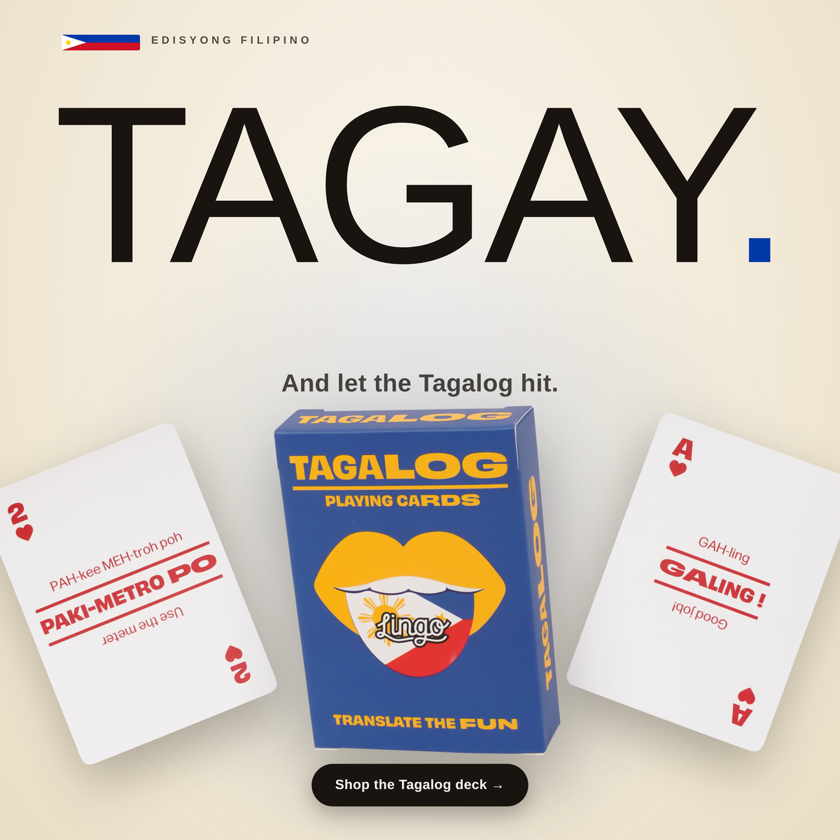 Lingo Filipino Tagalog Playing Cards