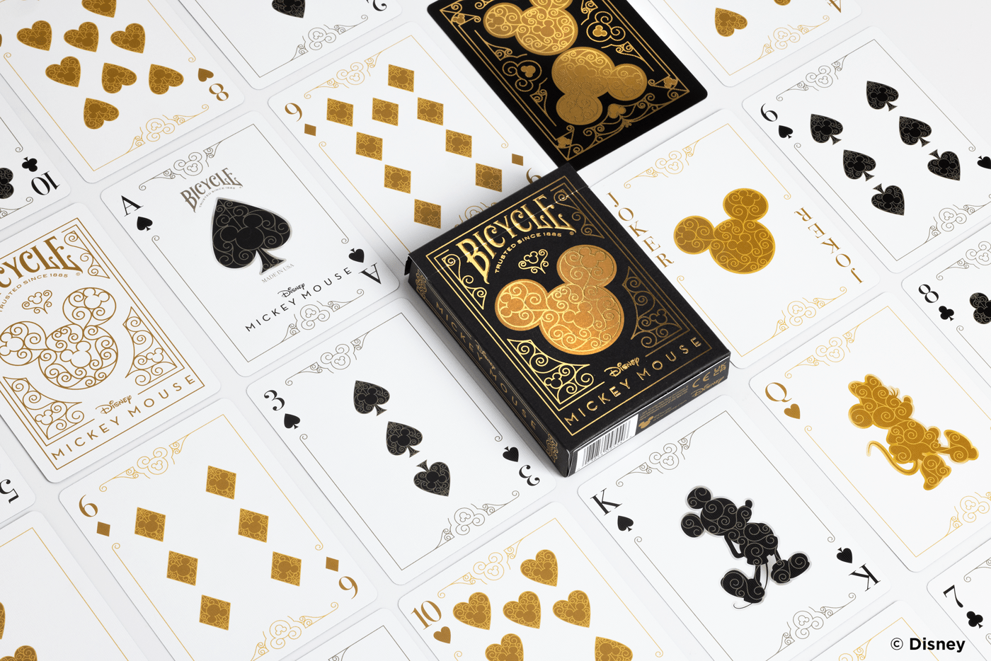 Bicycle Disney Mickey Mouse Black And Gold Playing Cards