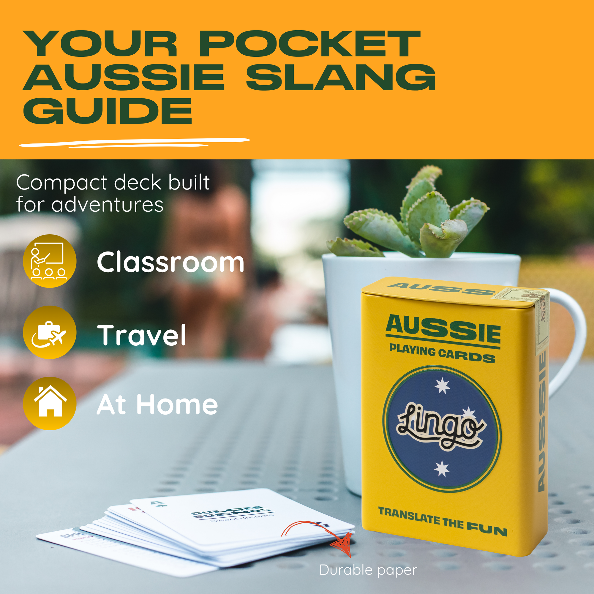 Aussie Slang Travel Playing Cards in Tin Travel Case