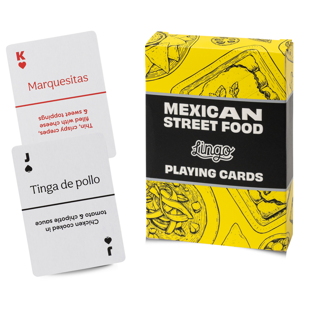 Lingo Mexican Street Food Playing Cards – 52 Mexican Foods