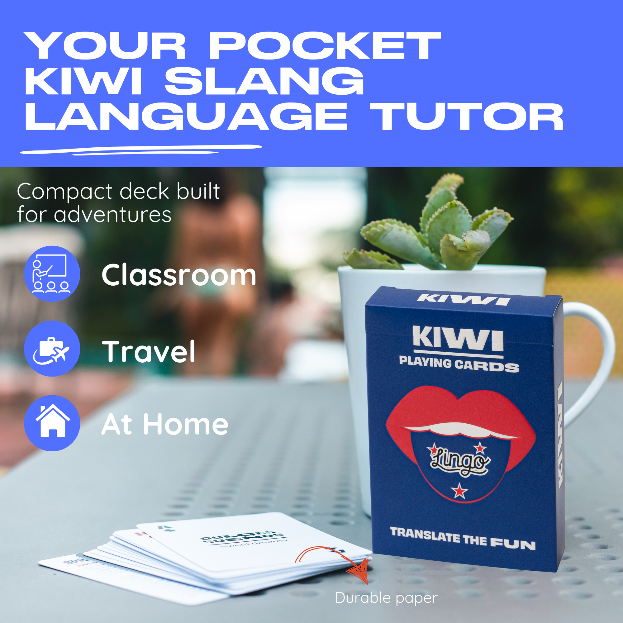 Kiwi Slang Travel Playing Cards