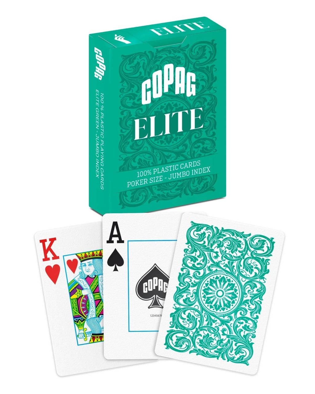1546 Elite Poker Size Jumbo Index Playing Cards (Green) Copag