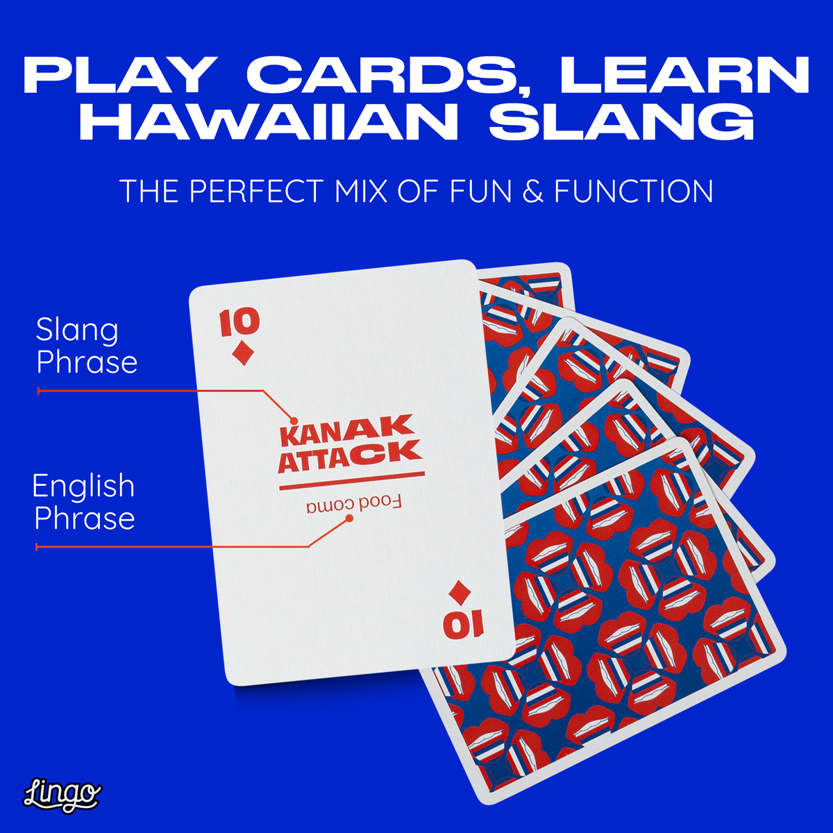 Lingo Hawaiian Slang Playing Cards – 52 Hawaiian Pidgin Phrases