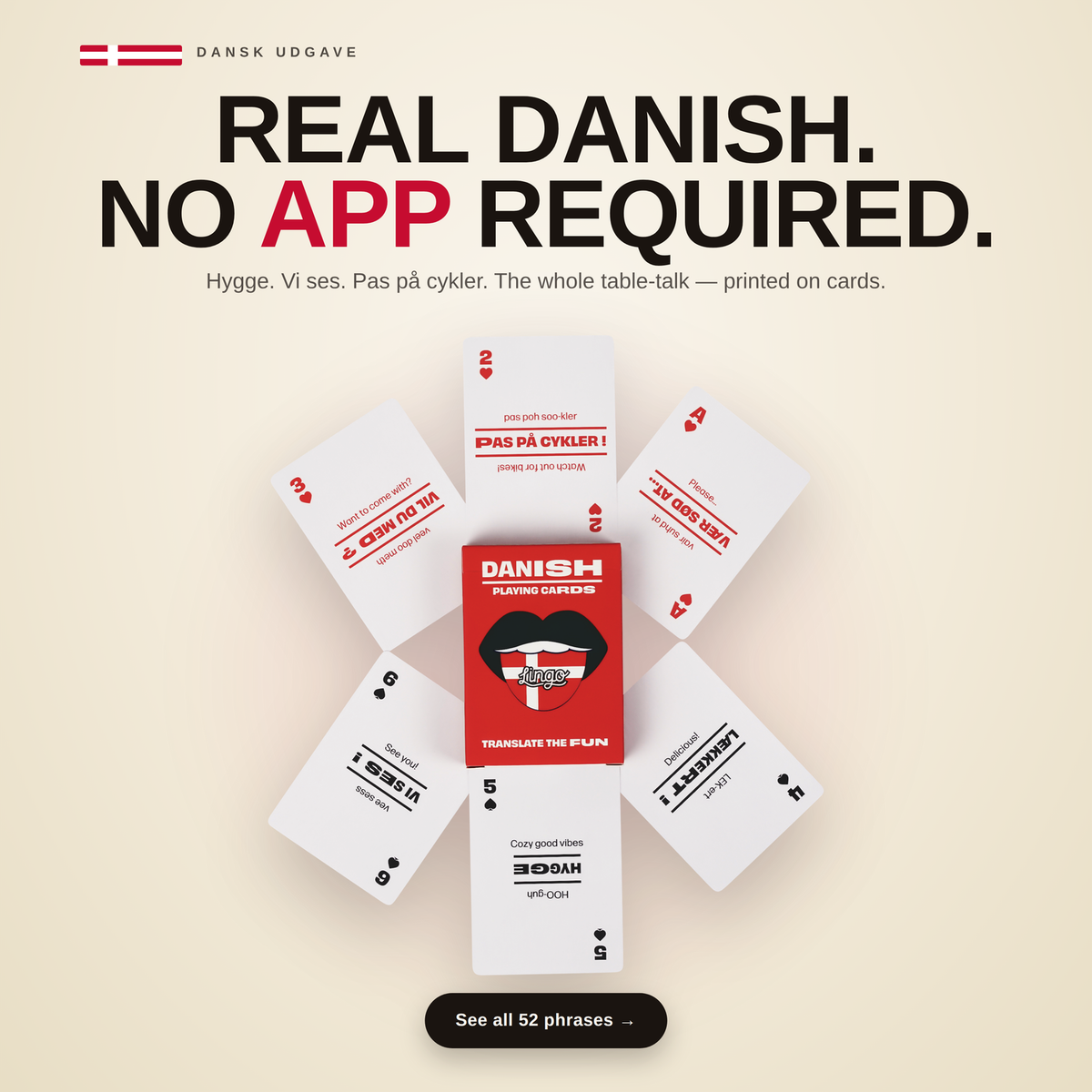 Lingo Danish Playing Cards – Learn Danish Language Deck