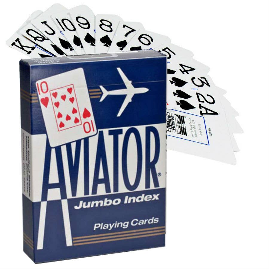 Aviator Jumbo Index Poker Playing Cards – Blue