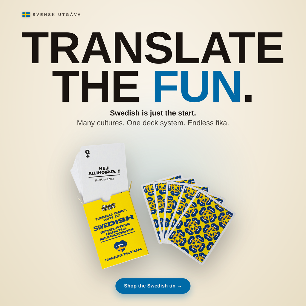 Lingo Swedish Playing Cards in Wayfarer Tin
