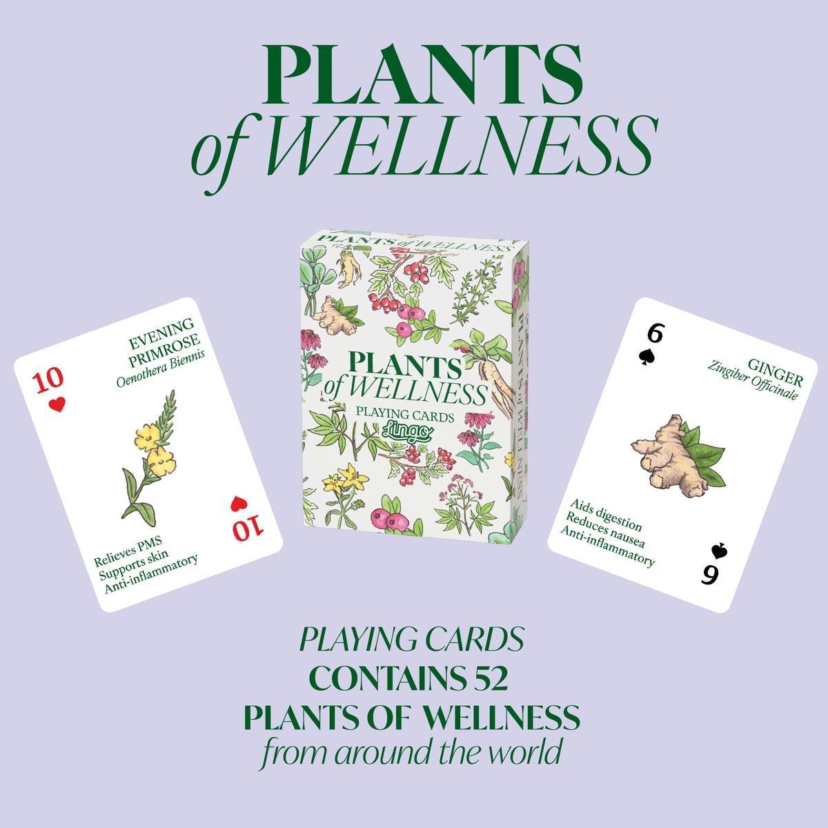 Lingo Plants of Wellness Playing Cards – 52 Botanical Cards