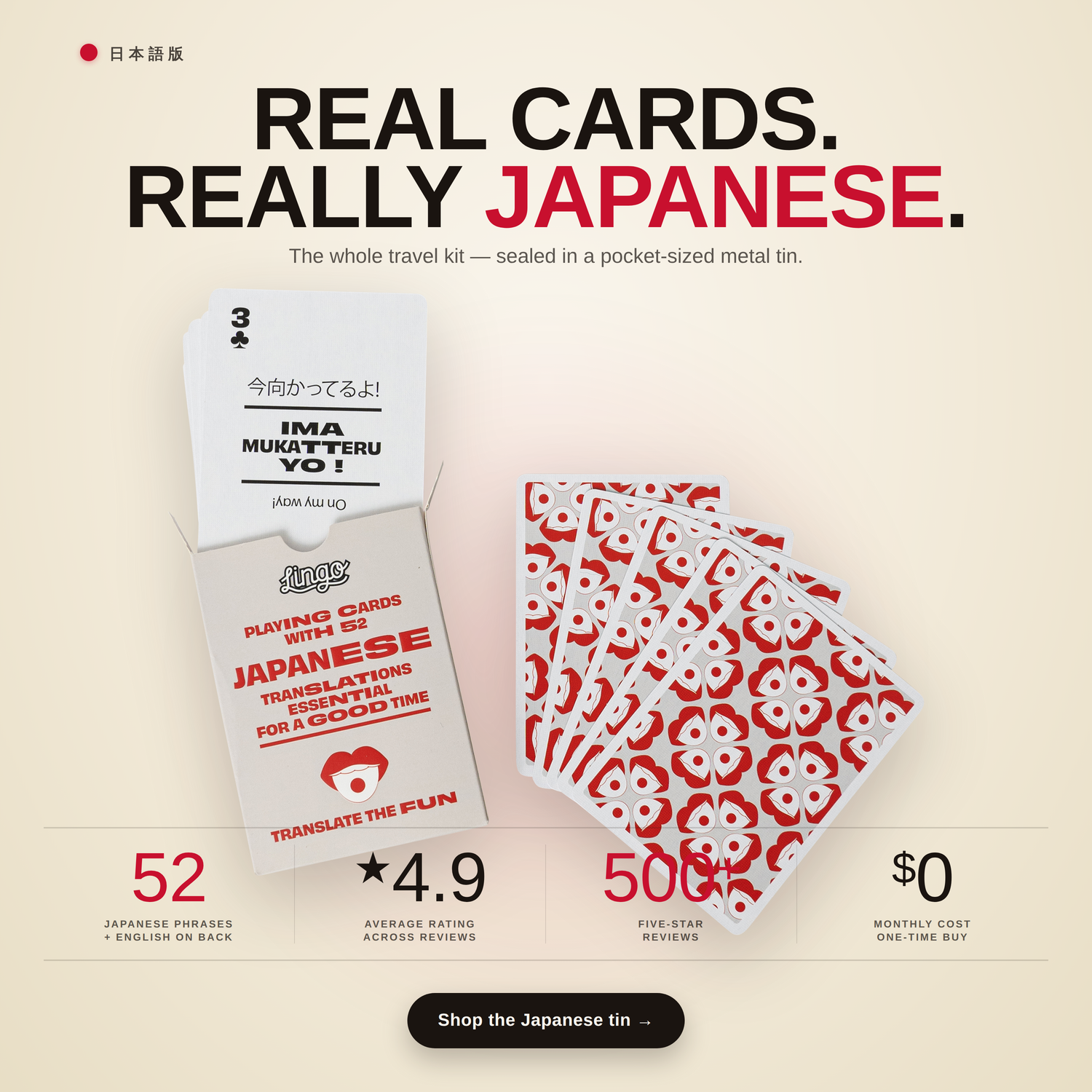 Lingo Japanese Travel in Wayfarer Tin