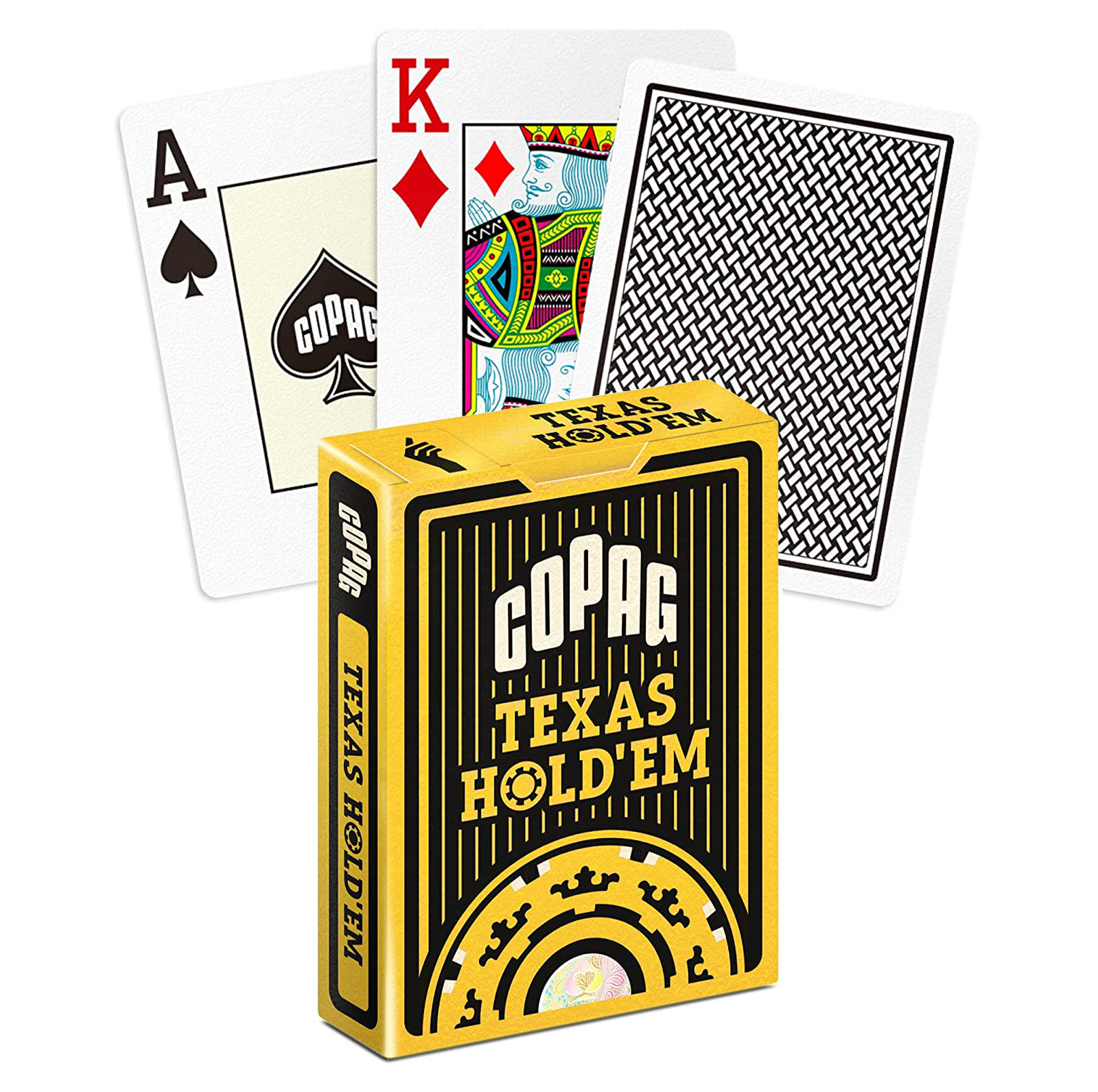 Copag Texas Holdem Poker Cards (Black) -100% PVC plastic. Completely washable