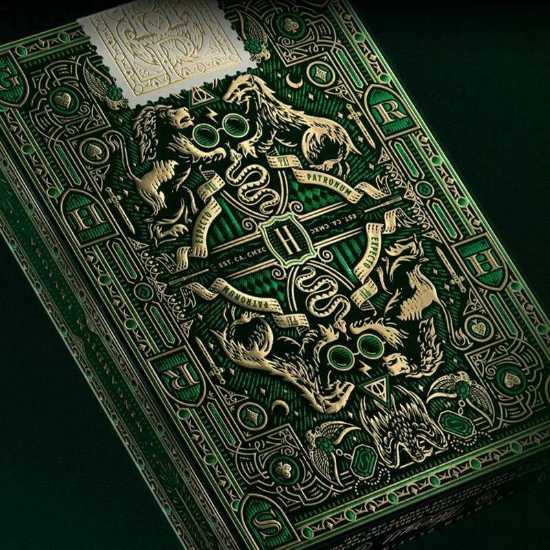 Harry Potter Slytherin Green  Playing Cards by Theory11