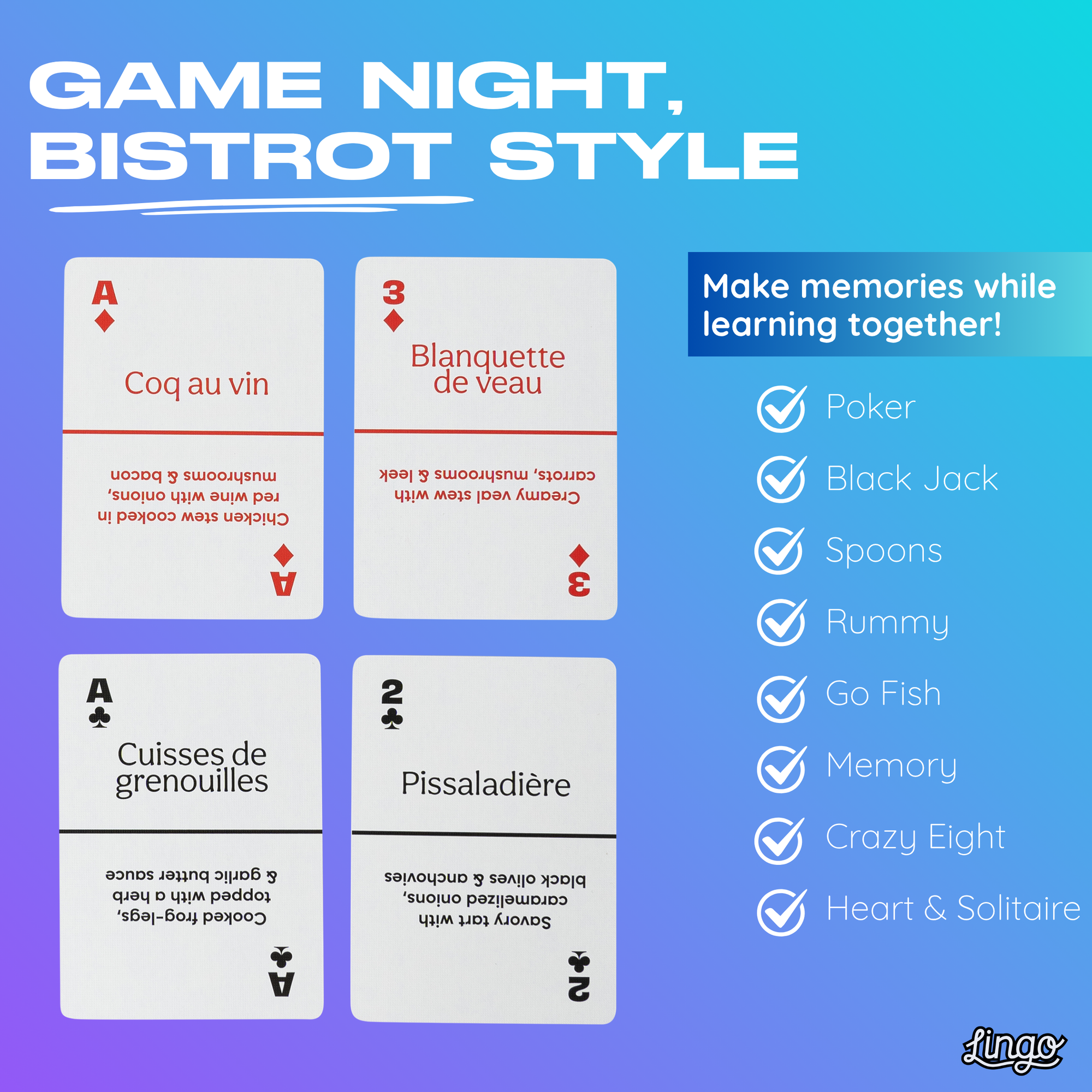 French Street Food Playing Cards