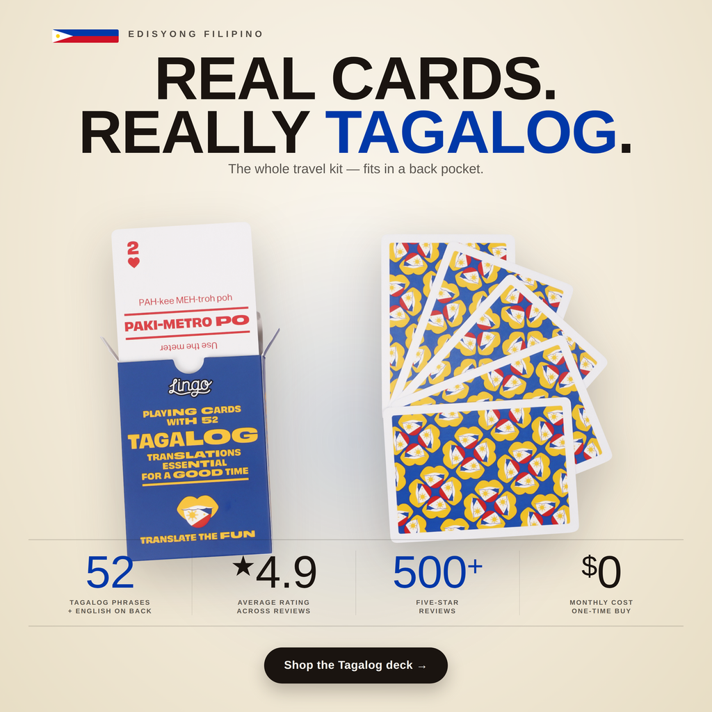 Lingo Filipino Tagalog Playing Cards