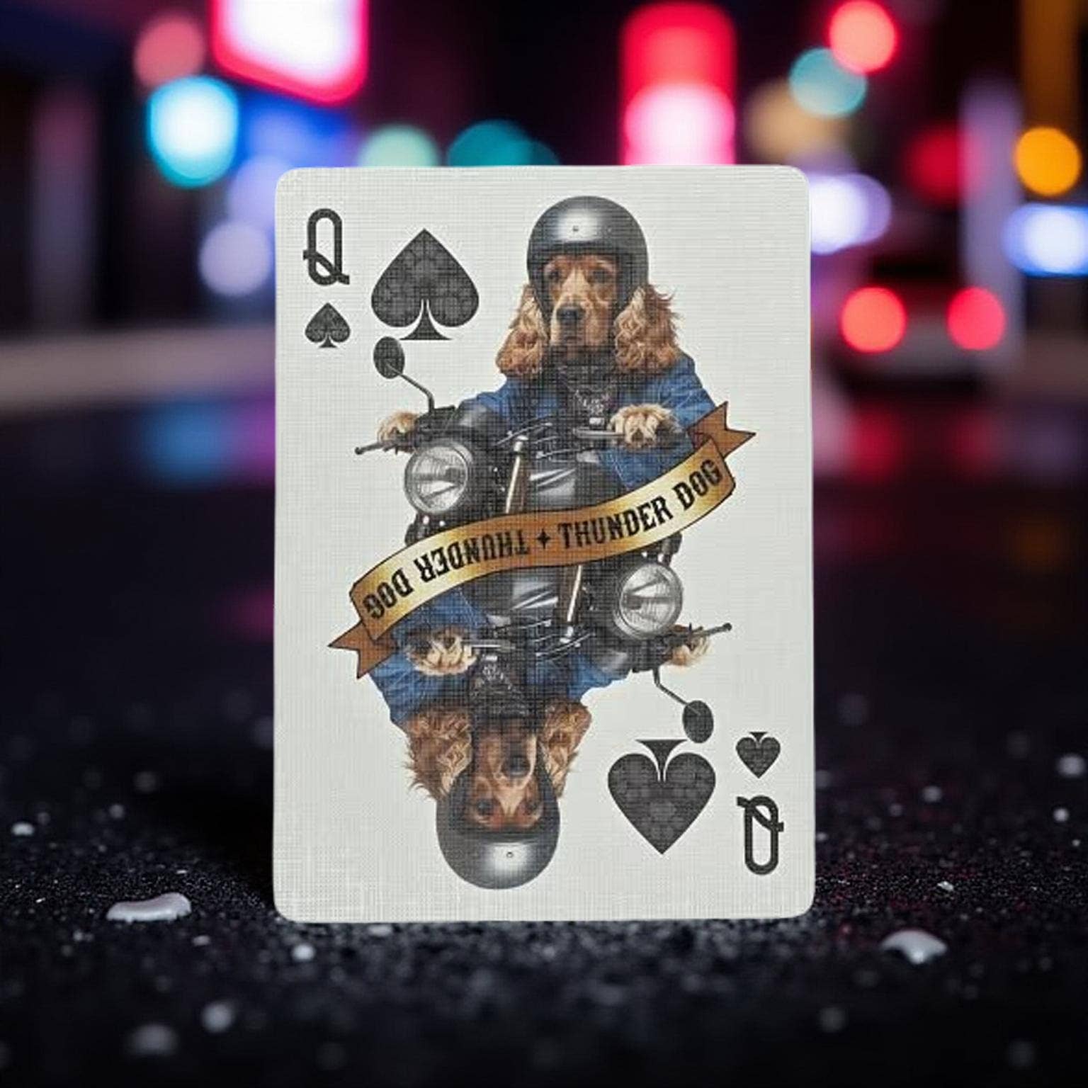 Biker Dogs Playing Cards