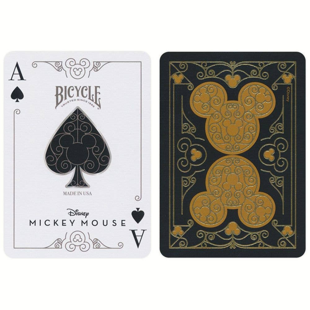 Bicycle Disney Mickey Mouse Black And Gold Playing Cards
