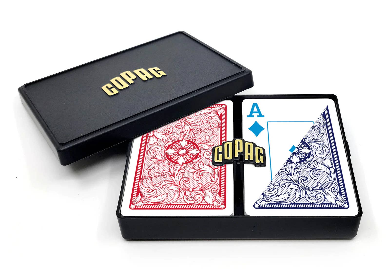 Copag Legacy Bridge Size Jumbo Index 4 Colors Playing Cards Double (Red and Blue)