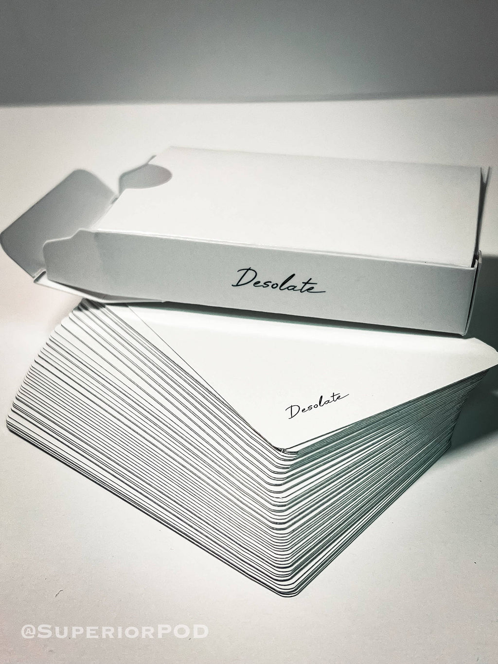White DESOLATE Playing Cards, White Card Deck