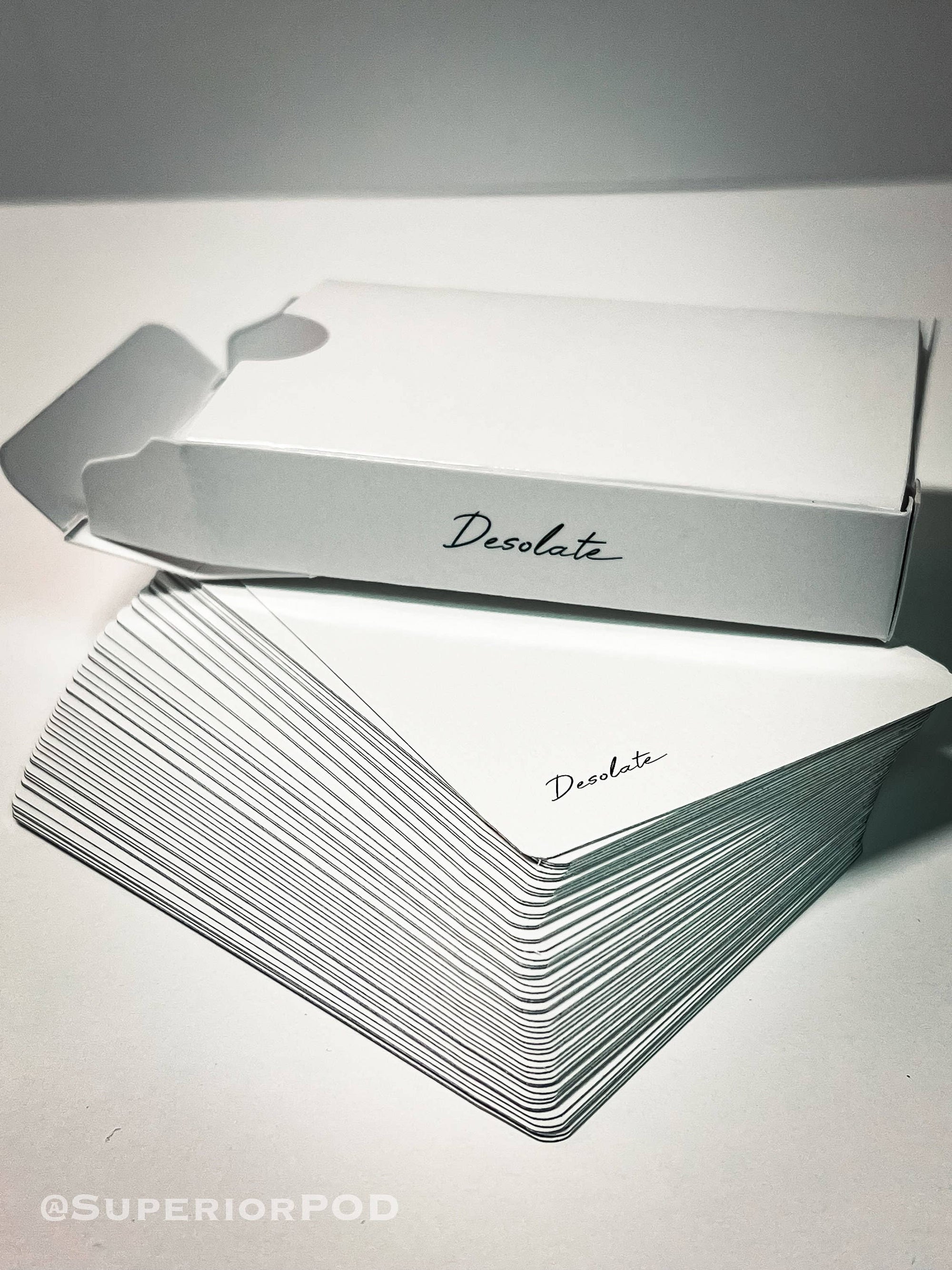 White DESOLATE Playing Cards, White Card Deck