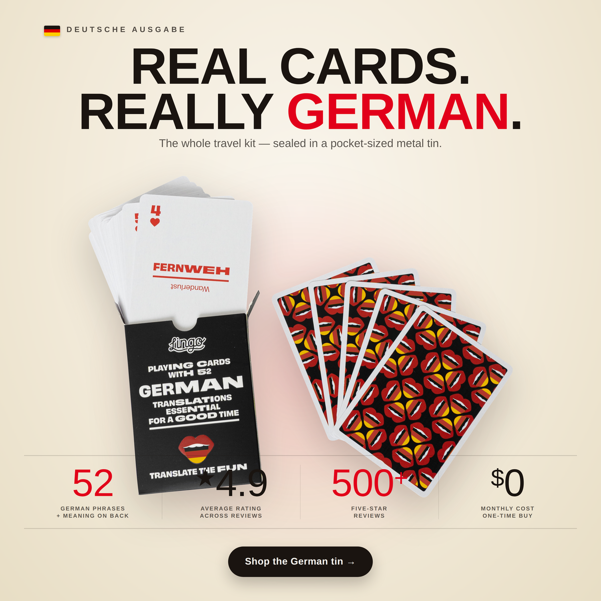 Lingo German Travel in Wayfarer Tin