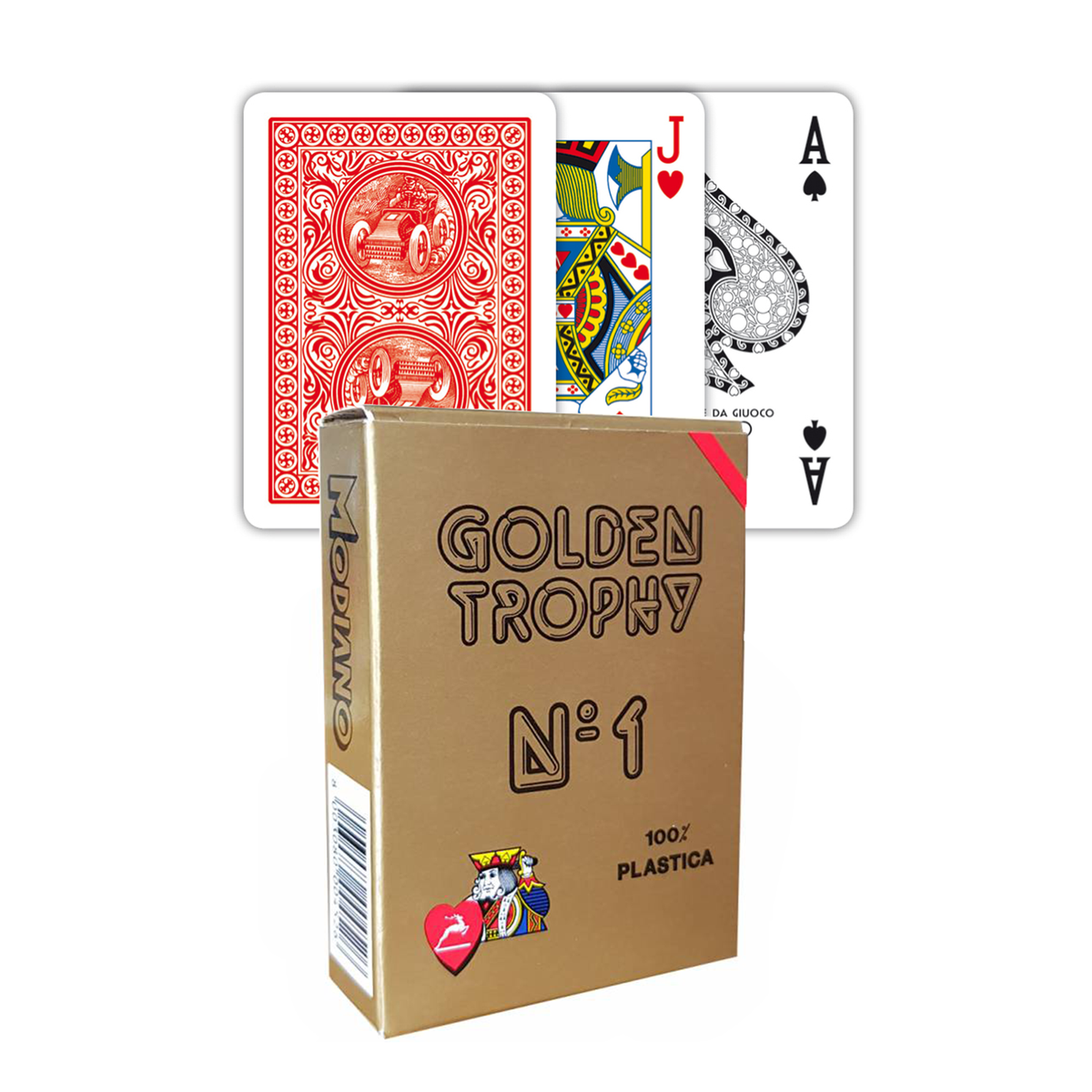 Modiano Golden Trophy Playing Cards – Red
