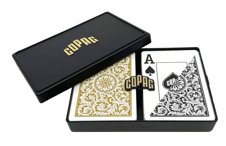 1546 Copag Elite Jumbo Index Playing Cards Bridge Size – Gold & Black Double Deck