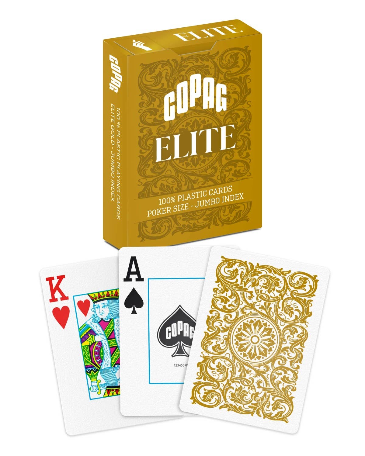 1546 Elite Poker Size Jumbo Index Playing Cards (Gold) Copag