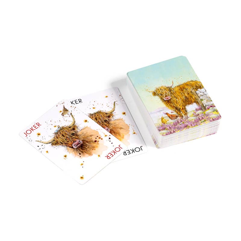 Highland Coo Standard Playing Card Deck by Jan Pashley