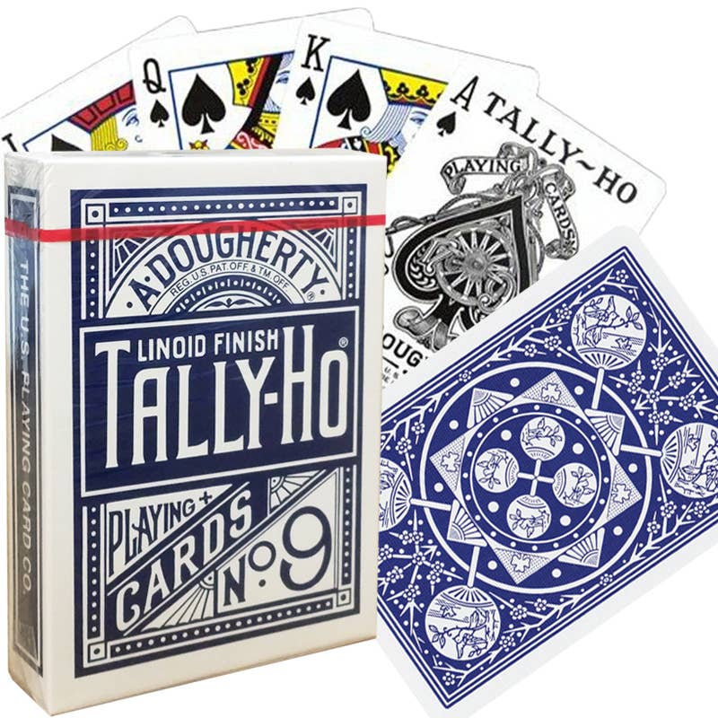 Tally-Ho Fan Back Blue Playing Cards No. 9 – USPCC
