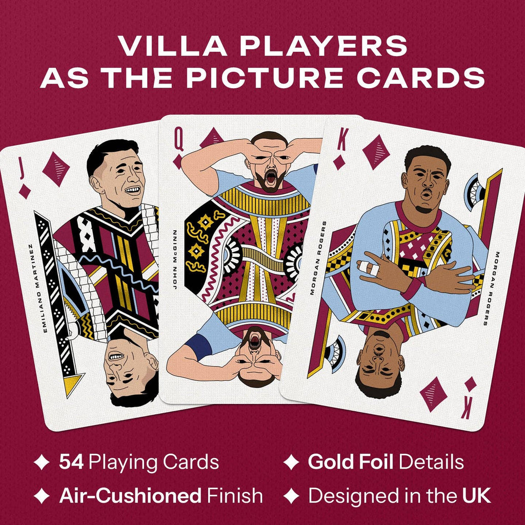 Aston Villa Playing Cards – Football Legends Gold Foil Deck by Boot & Ball