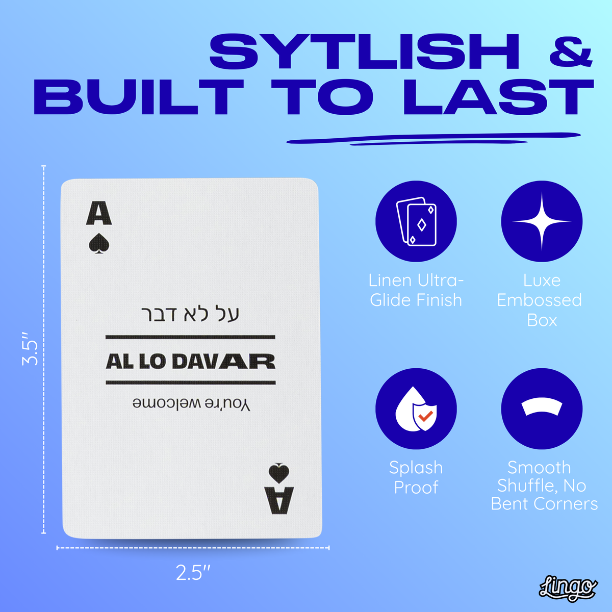 Lingo Hebrew Playing Cards – Learn Hebrew 52 Phrase Deck