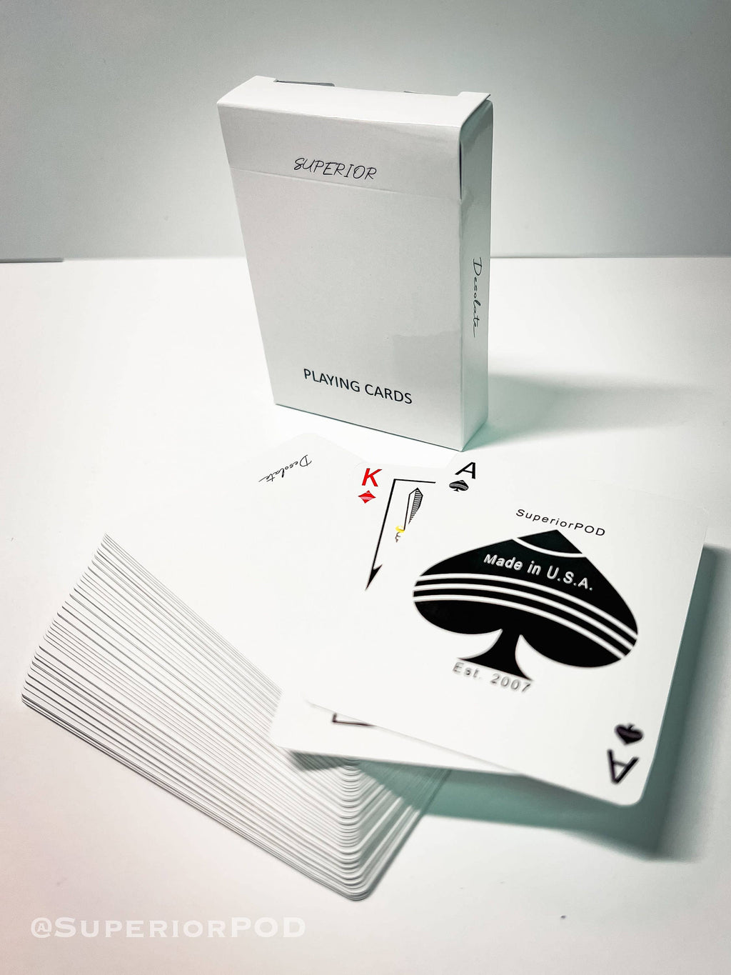 White DESOLATE Playing Cards, White Card Deck