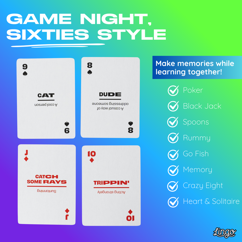 Sixties Lingo Playing Cards