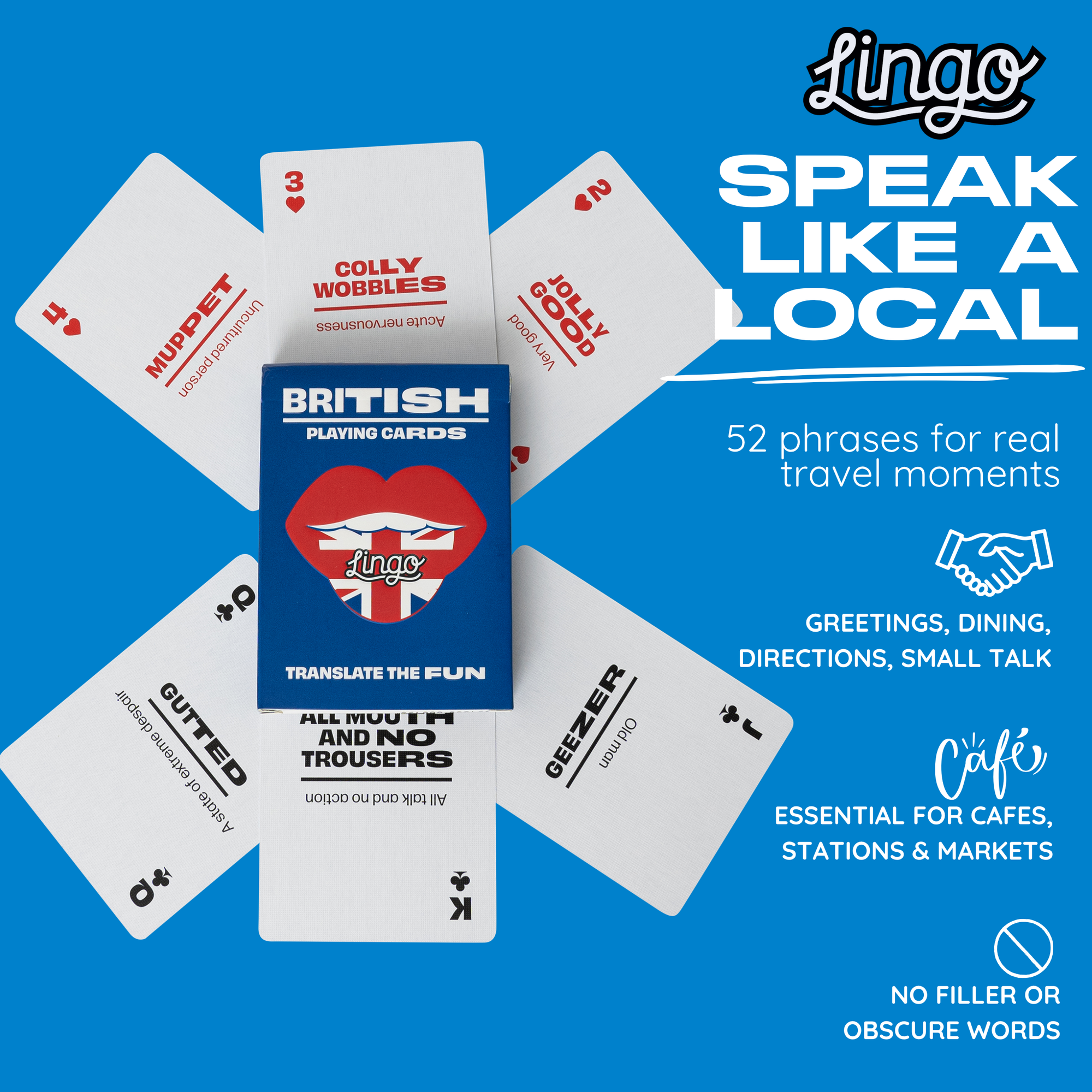 British Slang Travel Playing Cards