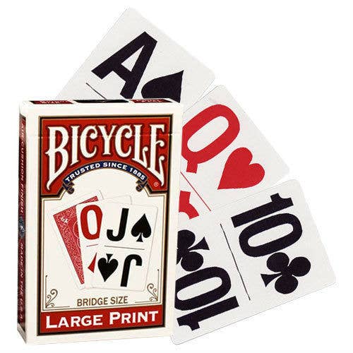 Bicycle Large Print Cards (Red) Bridge Size